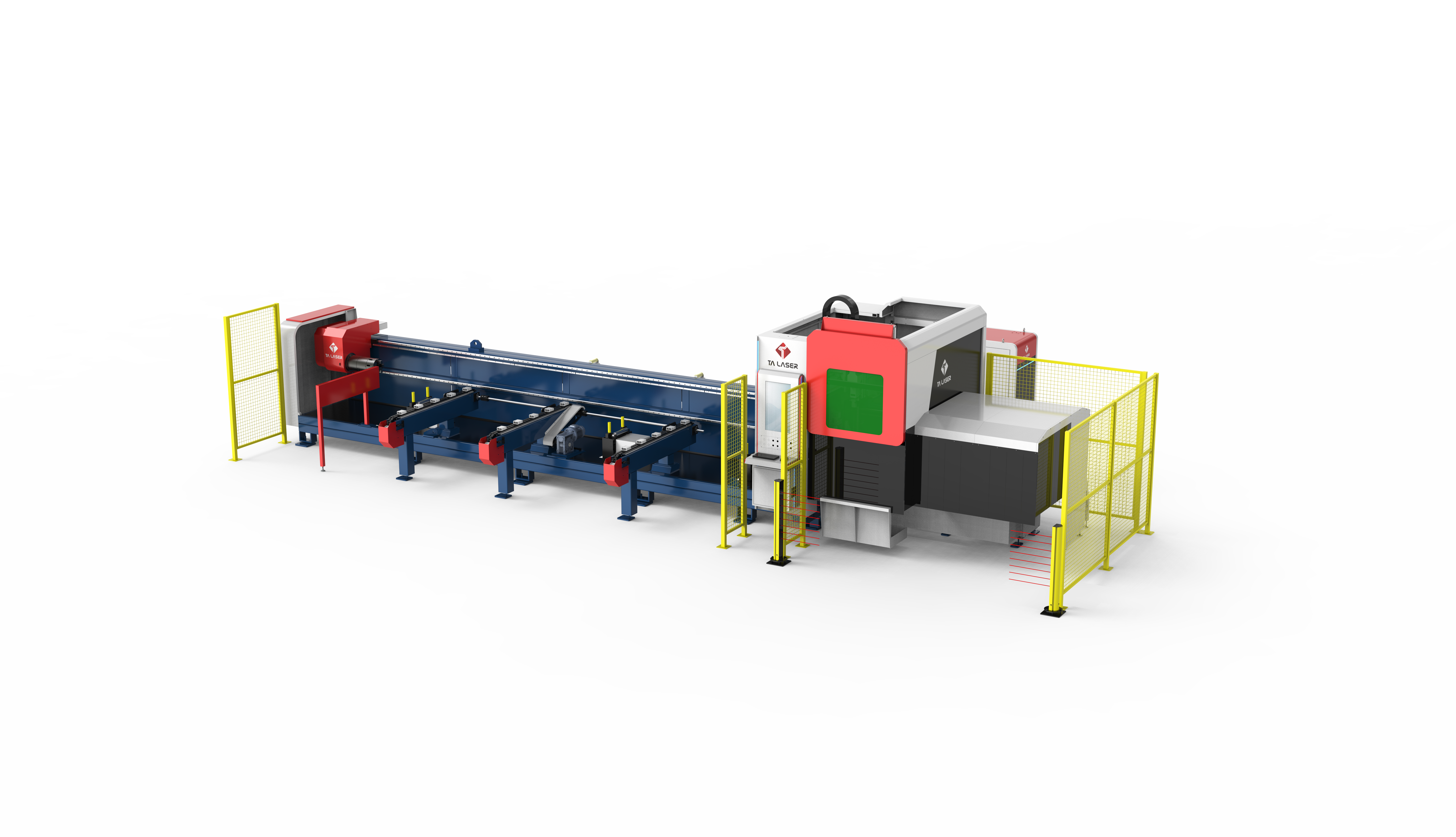 TA-FLT6025-6A-C240 Dual-Chuck Laser Pipe Cutting Machine with Side Suspension